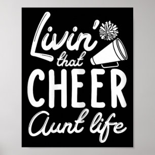Cheer Aunt Shirts For Cheerleader Aunties Women's  Poster