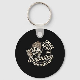 Cheer Auntie Coffee Lover Skeleton Surviving Comp  Key Ring