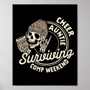 Cheer Auntie Coffee Lover Skeleton Surviving Comp Poster