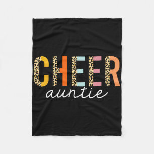 Cheer Auntie Leopard Cheerleader Girl Cheerleading Fleece Blanket