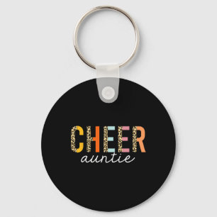 Cheer Auntie Leopard Cheerleader Girl Cheerleading Key Ring