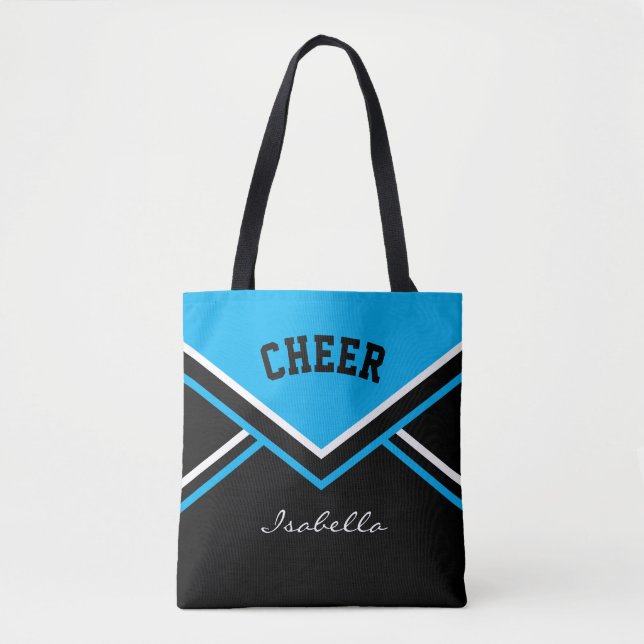 Cheer Baby Blue Cheerleader Outfit Tote Bag (Front)
