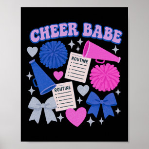 Cheer Be Coquette Cheerleading Routine Graphic Poster