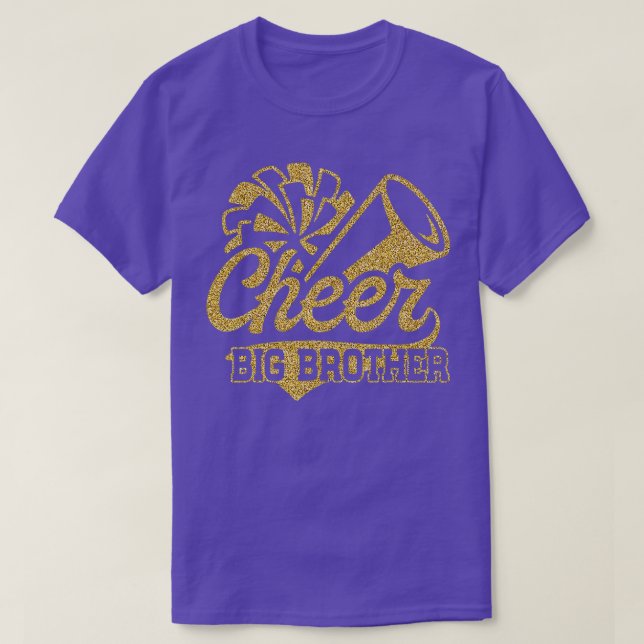 Cheer Big Brother Biggest Fan Cheerleader Fathers  T-Shirt (Design Front)