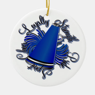 Cheer Black and Blue Qualities One-Sided Ornament