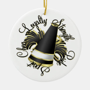 Cheer Black and Gold Customisable Ornament