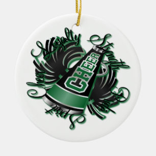 Cheer Black and Green Customisable Ornament