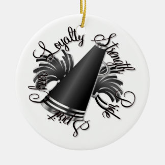 Cheer Black and Silver Doubled-Sided Ornament