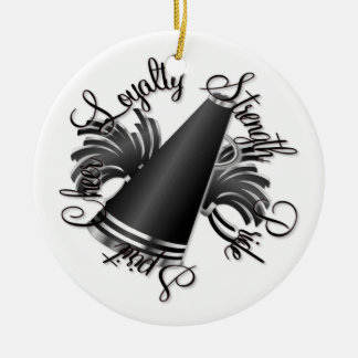 Cheer Black and Silver Qualities Customisable Ceramic Ornament
