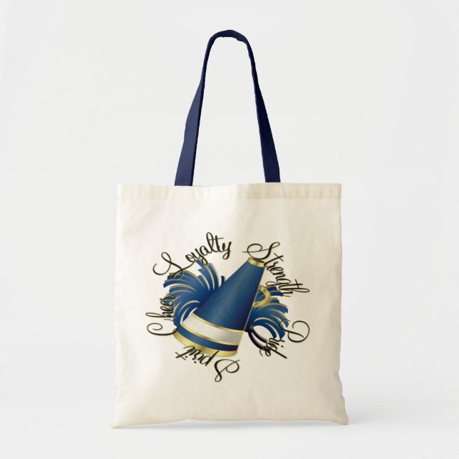 Cheer Blue and Gold Qualities Tote Bag (Front)
