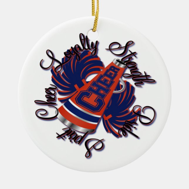 Cheer Blue and Orange Customisable Ornament (Front)