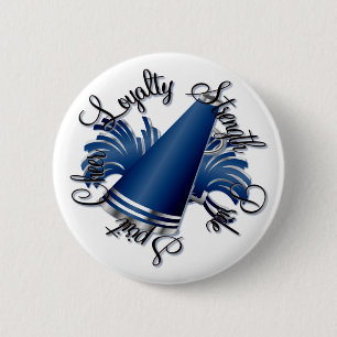 Cheer Blue and Silver Qualities 6 Cm Round Badge