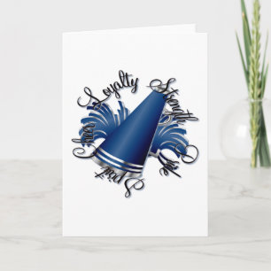 Cheer Blue and Silver Qualities Card