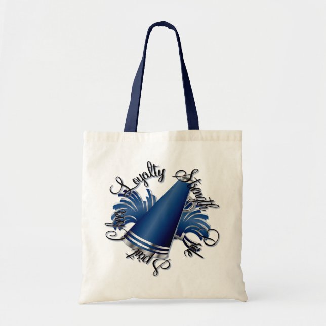 Cheer Blue and Silver Qualities Tote Bag (Front)
