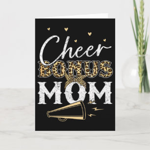 Cheer Bonus Mom Shirt Leopard Cheerleading Stepmom Card