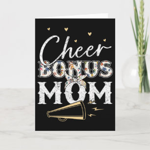 Cheer Bonus Mom Shirt Leopard Cheerleading Stepmom Card