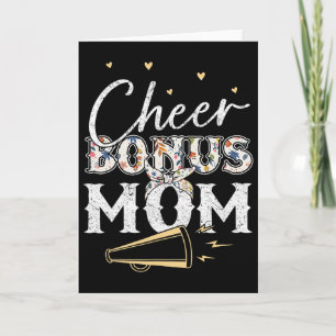 Cheer Bonus Mom Shirt Leopard Cheerleading Stepmom Card