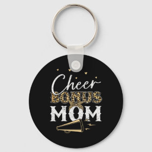 Cheer Bonus Mom Shirt Leopard Cheerleading Stepmom Key Ring