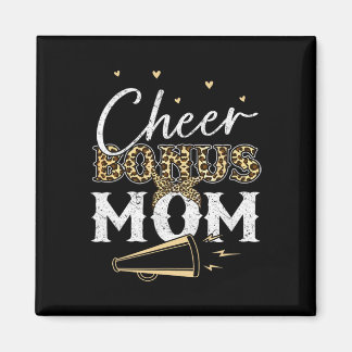 Cheer Bonus Mum Shirt Leopard Cheerleading Stepmom Magnet