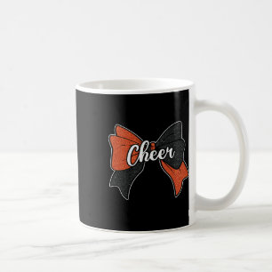 Cheer Bow Orange Black Funny Sport Cheerleader Che Coffee Mug