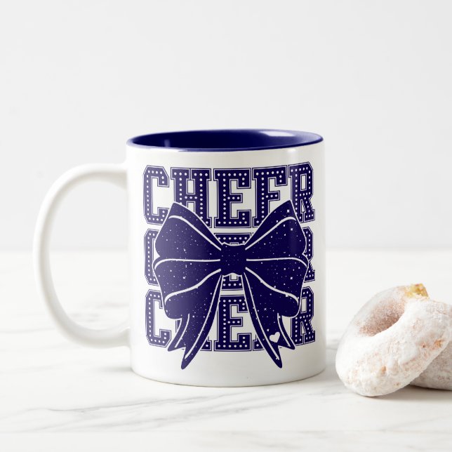 Cheer Bow  Two-Tone Coffee Mug (With Donut)