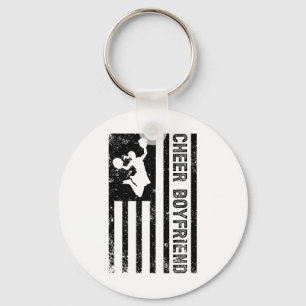 Cheer Boyfriend Us Flag Boyfriend Of A Cheerleader Key Ring
