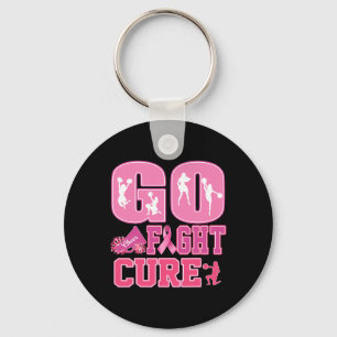 Cheer Breast Cancer Shirts Pink Ribbon Cheerleader Key Ring