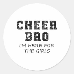 Cheer Bro Funny Brother Cheerleading Supporter Boy Classic Round Sticker