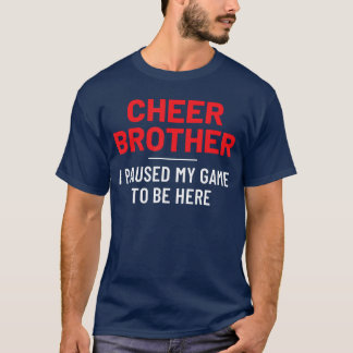 Cheer Bro Red Paused Game Cheerleader Brother vint T-Shirt
