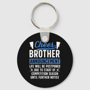 Cheer Brother Announcement Brother Of A Cheerleade Key Ring