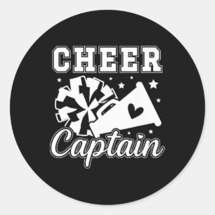 Cheer Captain Cheerleading Captain Cheerleader Cap Classic Round Sticker