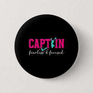 Cheer Captain Fearless And Focused Cheerleading Ca 6 Cm Round Badge