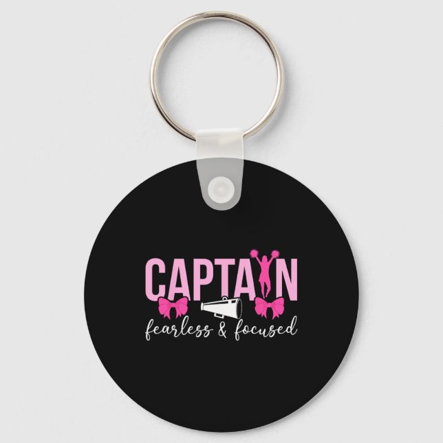 Cheer Captain Fearless And Focused Cheerleading Ca Key Ring (Front)