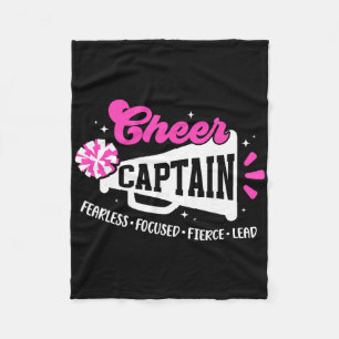 Cheer Captain Fearless Focused Fierce Cheerleading Fleece Blanket