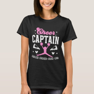 Cheer Captain Fearless Focused Fierce Cheerleading T-Shirt