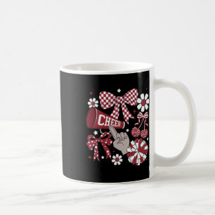 Cheer Checkered Coquette Bow Cheerleading Footll G Coffee Mug