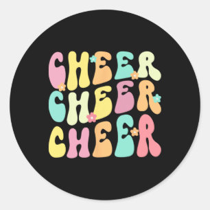 Cheer Cheer Cheer Groovy Retro Classic Round Sticker