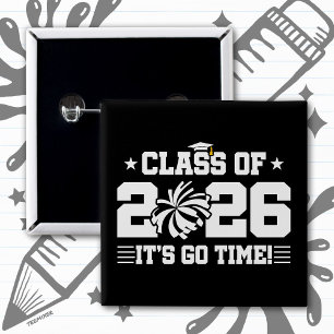 Cheer Cheerleader Graduation Class of 2026 Senior 15 Cm Square Badge