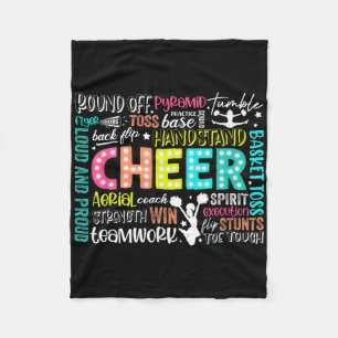 Cheer Cheerleader Sport Team Funny Cheerleading Wo Fleece Blanket