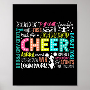 Cheer Cheerleader Sport Team Funny Cheerleading Wo Poster