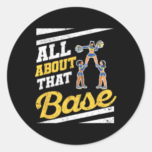 Cheer Cheerleading All About That Se _1 Classic Round Sticker