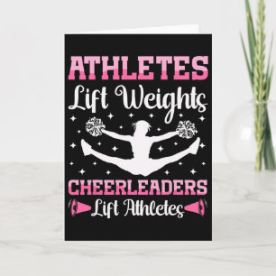 Cheer Cheerleading Athletes Lift Weights Cheerlead Card