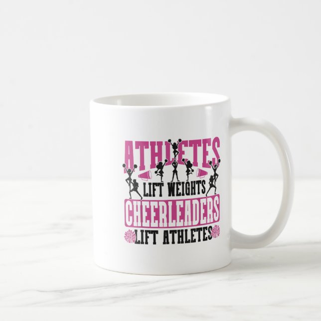 Cheer Cheerleading Athletes Lift Weights Cheerlead Coffee Mug (Right)