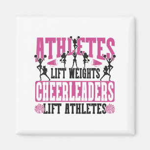 Cheer Cheerleading Athletes Lift Weights Cheerlead Magnet