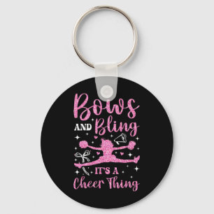 Cheer Cheerleading Bows And Bling It's A Cheer Thi Key Ring