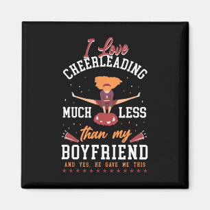Cheer Cheerleading Boyfriend I Love Cheerleading M Magnet
