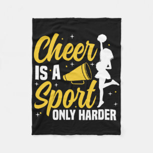Cheer Cheerleading Cheer Is A Sport Only Harder  Fleece Blanket