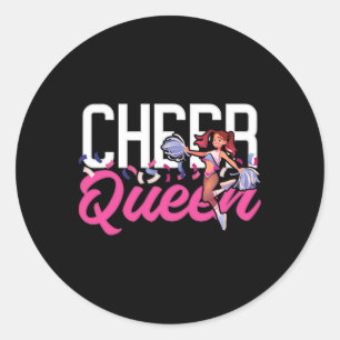 Cheer Cheerleading Cheer Queen Classic Round Sticker