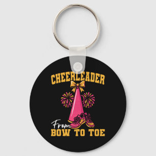 Cheer Cheerleading Cheerleader From Bow To Toe _2  Key Ring