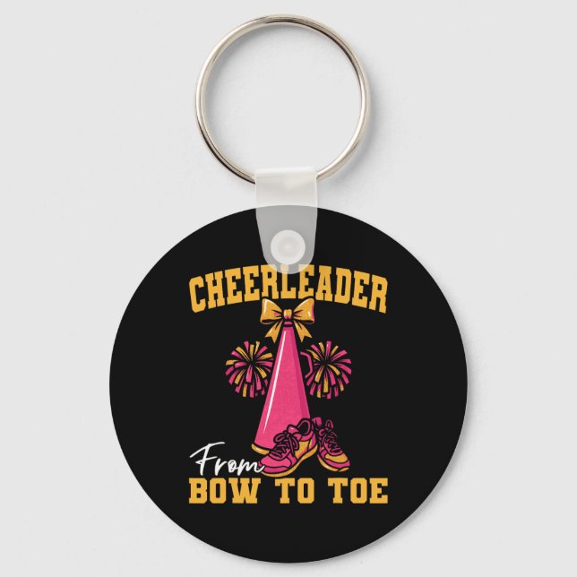 Cheer Cheerleading Cheerleader From Bow To Toe _2  Key Ring (Front)